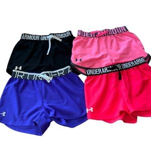 Under Armour girls Set of 4 shorts Size Medium